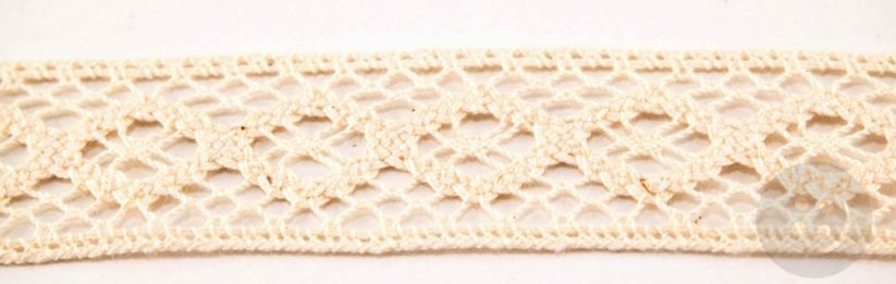 Cotton lace trim - cream - width 3,2 cm