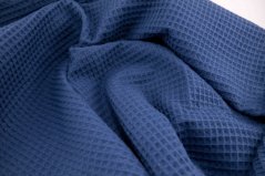Vaflovina 100% bavlna - jeansovo modrá - šírka 155 cm