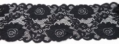 Silonové čipka - elastická čierna - šírka 13,5 cm