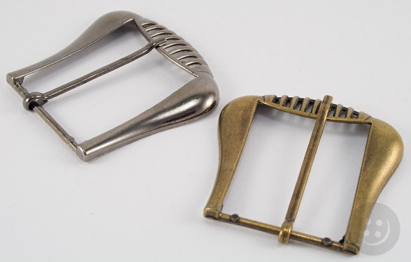 Metal belt buckle - antique brass, antique silver - pulling hole width  4 cm