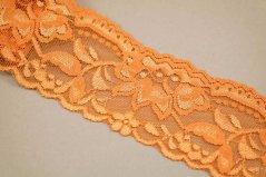 Elastická čipka - tmavooranžová - šírka 4 cm