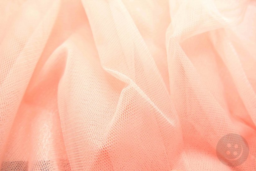 Solid netting tulle - apricot - width 150 cm