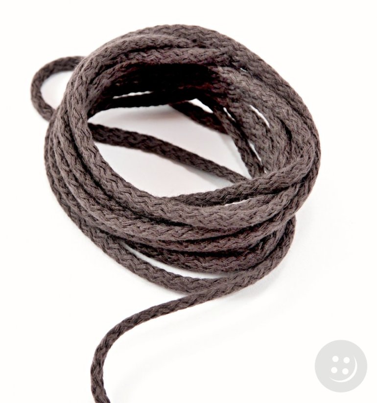 Clothing cotton cord - dark brown - diameter 0.5 cm