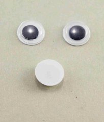 Self adhesive plastic wiggle eyes - black, white, transparent - diameter 1 cm