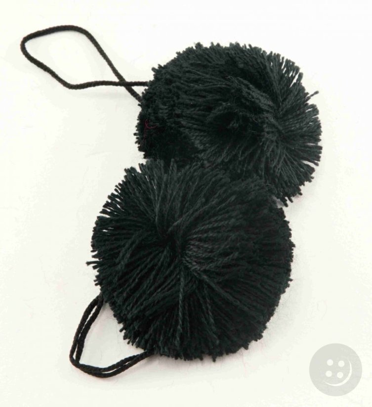 Pompom with loop (5 cm) - black