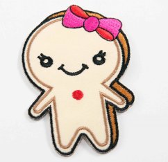 Iron-on patch - Gingerbread - dimensions 8 cm x 5 cm - beige