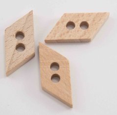 Lochholzknopf - natur - Größe 1,4 cm x 1,8 cm