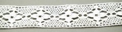 Cotton lace trim - white - width - 3,3 cm