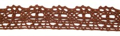 Bavlněná paličkovaná krajka - hnědá - šířka 3 cm