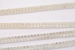 Rhinestone trim - white - width 1 cm