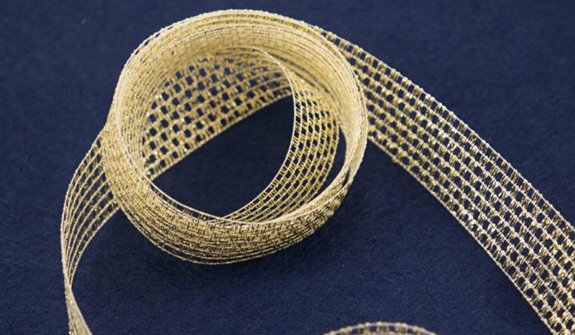 Lurexová stuha - zlatá - šíře 2,5 cm