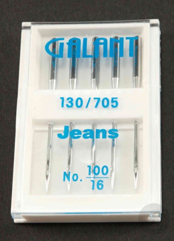 Ihly do šijacích strojov Jeans- 5 ks - veľkosť 100/16