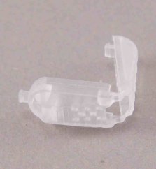 Plastová plochá koncovka - průhledná - průměr průvleku 0,3 cm