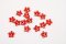 Sew-on rhinestone flowers - red - diameter 1 cm