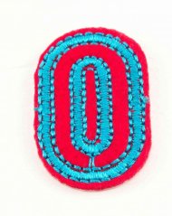 Nažehľovacia záplata - Číslica 0 - rozmer 3 cm x 1,8 cm