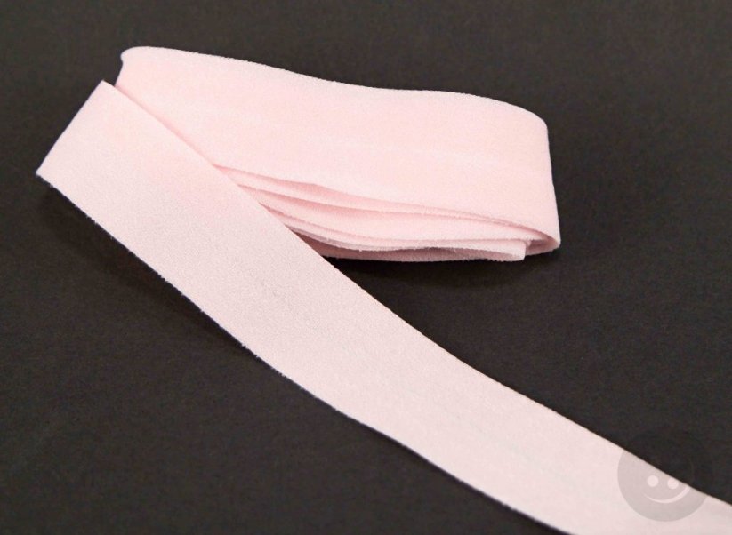 Fold over elastic trim - light pink matte - 2 cm