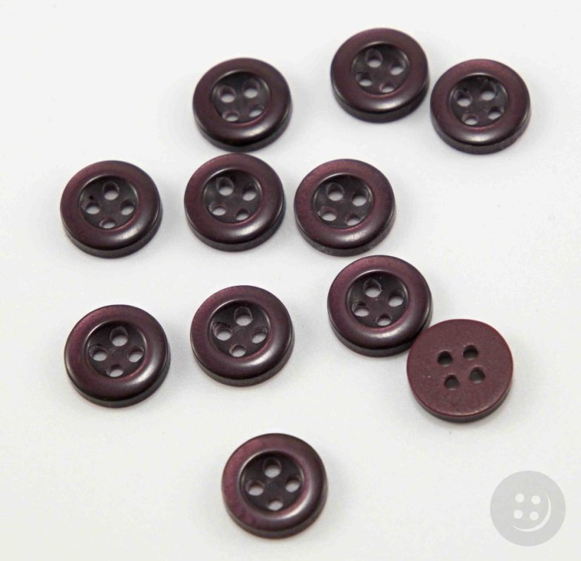 Hole shirt button - burgundy - diameter 1.2 cm