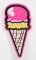 Nažehľovacia záplata - zmrzlina - rozmer 7 cm x 3 cm - ružová, béžová