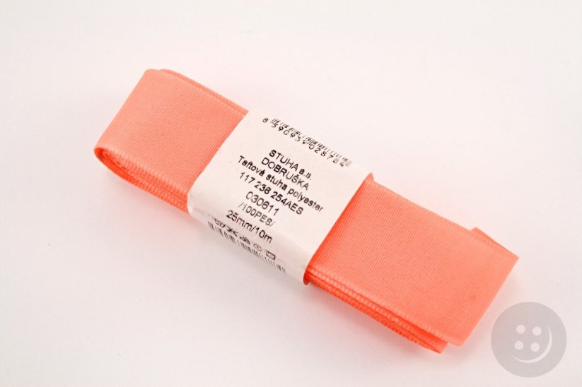 Salmon pink taffeta ribbon No. 611