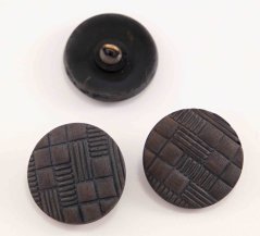 Luxuriöser Glasknopf mit Bodennaht - metallische Highlights in Lila und Braun - Durchmesser 2,2 cm