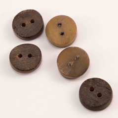 Buttonhole - horn - brown - diameter 1.23 cm