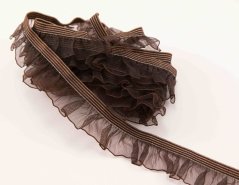 Elastische Rüsche – dunkelbraun – Breite 1,8 cm