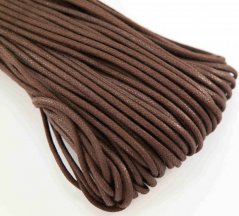 Waxed clothing cotton cord - brown - diameter 0.23 cm