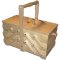 Wooden box for sewing supplies - light wood - dimensions 29 cm x 17 cm x 26 cm