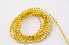 Perlen an einer Schnur Meterware - Gold - Durchmesser 0,5 cm