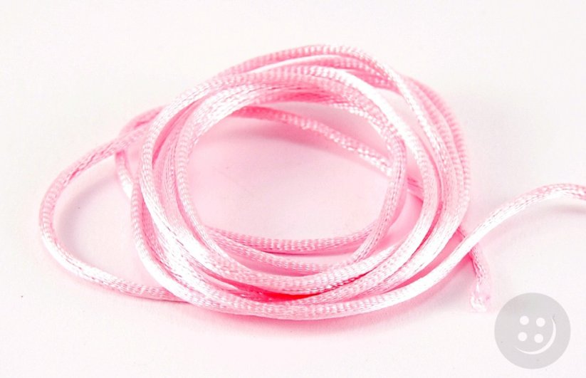 Satin cord - medium pink - diameter 0.2 cm