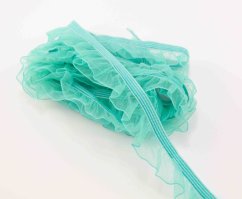 Elastic frill - turquoise green - width 1.8 cm