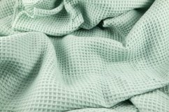 Cotton waffle honeycomb fabric - menthol - width 150 cm