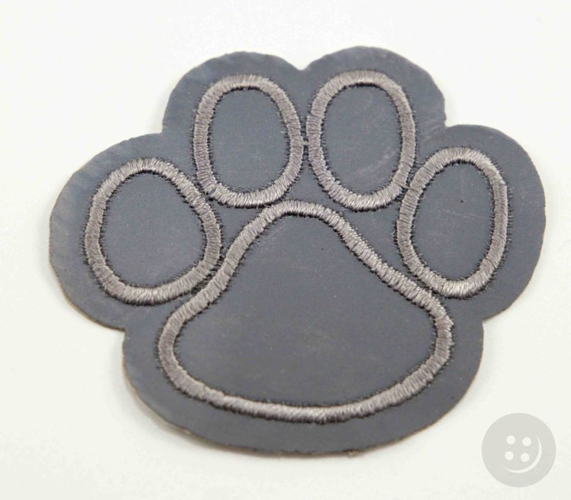 Iron-on patch - paw - 6 x 6cm - reflexive