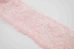 Elastická krajka - lososově růžová - šířka 5 cm