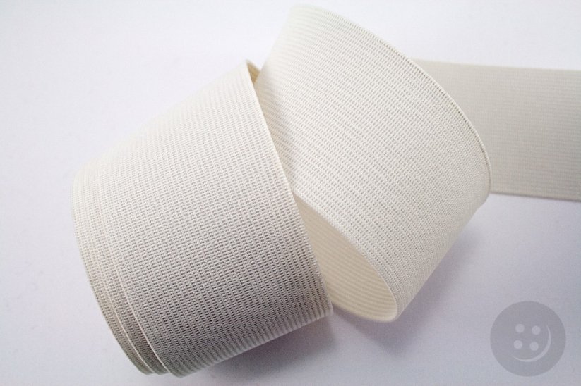 Flat elastics - firm - white - width 5 cm