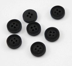 Hole shirt button - black - diameter 1.2 cm