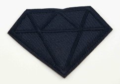 Iron-on patch - diamond - 6 x 4.5 cm - dark blue