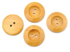 Dierkový drevený gombík so širokým okrajom – svetlé drevo 3,5 cm