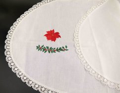 Ovales Tischset mit Weihnachtsmotiv und weißem Stern