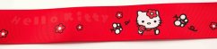 Rypsová stuha Hello Kitty- červená - šírka 3 cm