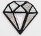Iron-on patch - Diamond - dimensions 4.5 cm x 5 cm - silver, black
