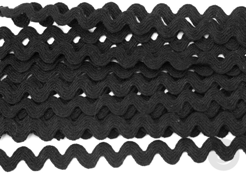 Ric Rac ribbon - black - width 0.5 cm