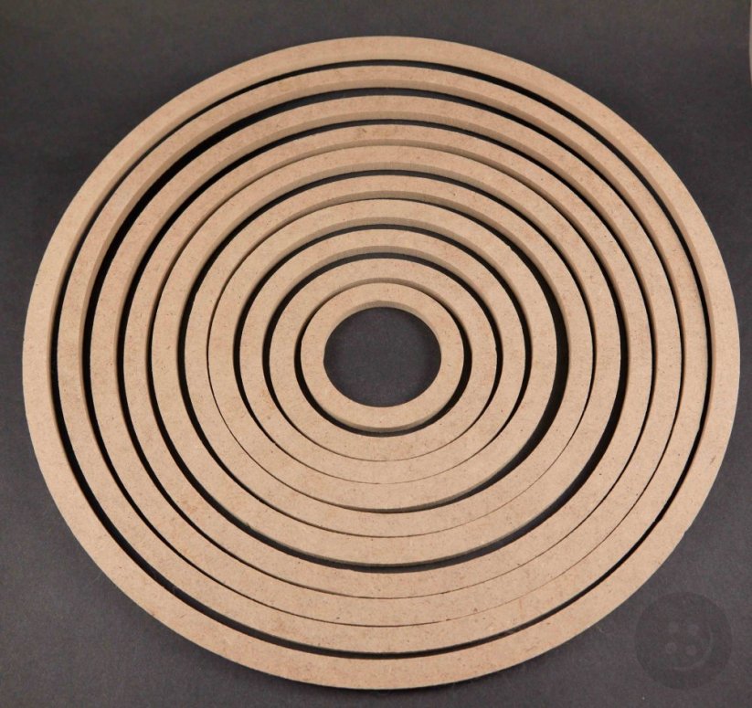 Dřevěný kruh na macramé - průměr vnitřní 5,5 cm - 31 cm / vnější 7,5 cm - 33,5 cm