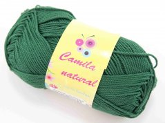 Priadza Camila natural - tmavo zelená - číslo farby 157