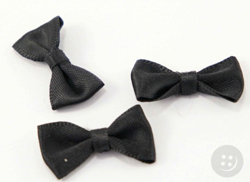 Linen satin bow 1.2 cm x 2.5 cm - black