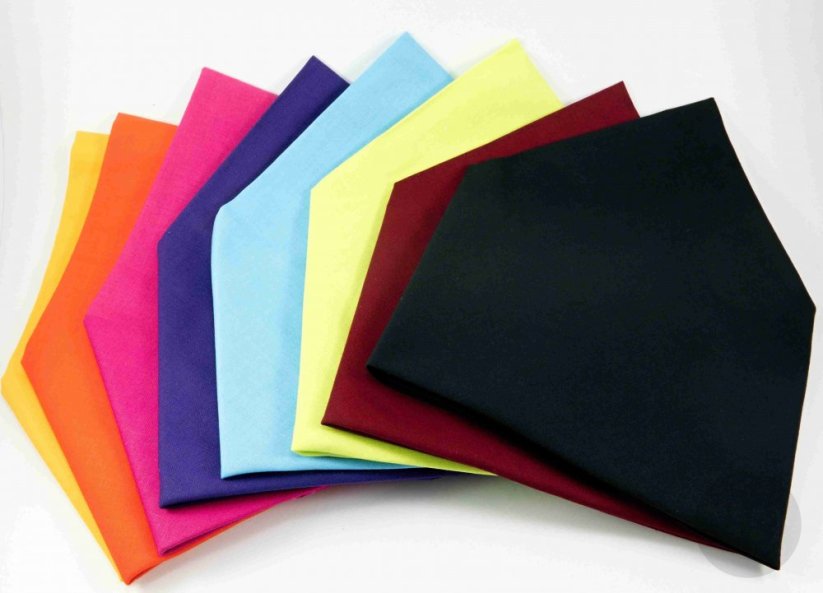 Jednofarebné bavlnené šatky - viac farieb - rozmer 65 cm x 65 cm
