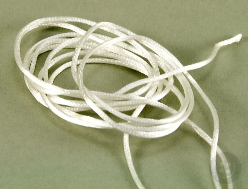 Satin cord - medium white - diameter 0.2 cm