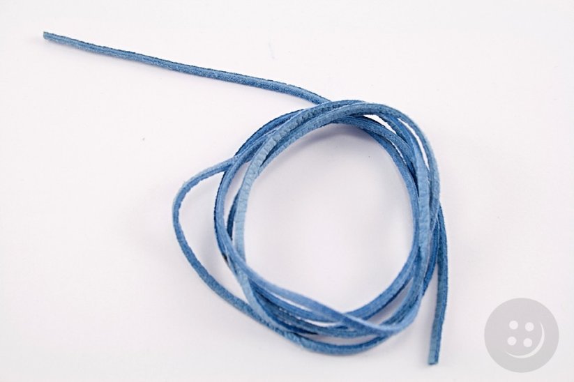 Leather cord - light blue - length cca 90 cm