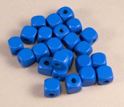 Drevená korálka kocka - kráľovská modrá - rozmer 1 cm x 1 cm x 1 cm