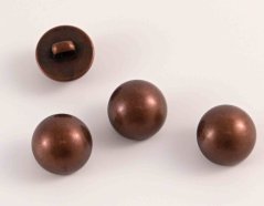 Button with bottom stitching - metalized - convex - dark copper - diameter 1.5 cm